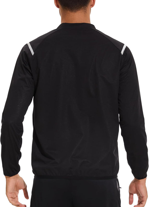 LAZAWG Men Sauna Suit Workout Sweat Jacket Zipper Gym Sauna Shirt Heat Trapping Sweat Top