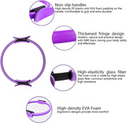 KEVENZ Fitness Circles, with 1 Pilates Ring and 1 Exercise Bands (15 inch, 20 lbs)