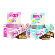 Nick's Protein Bars Crispy Cookie Chocolate, High Protein, Low Calories, Low Carb, Keto Friendly Snacks No Added Sugar (Multipack 12 bars x 50g), Crispy Cookie flavor