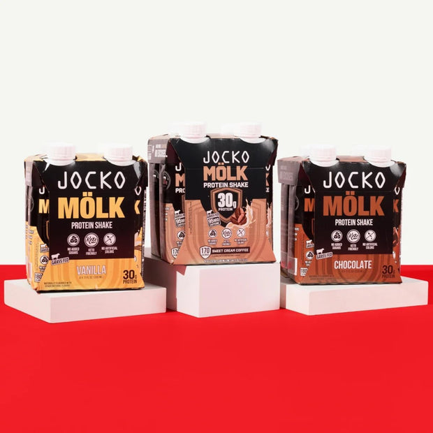 Jocko-Fuel Protein Shake, 2 Box with 4 Bottle - Ready to Drink, Grass-Fed Whey, No Artificial Sweeteners, Keto-Friendly, Low-Carb, High-Protein, Meal Replacement, Recovery, Fitness (11 Fl Oz, Chocolate)