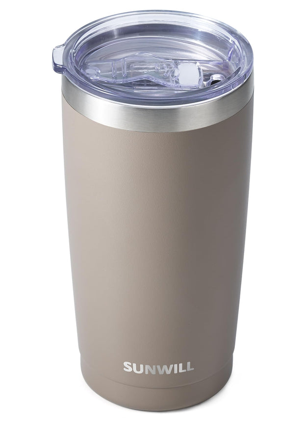 SUNWILL Travel Coffee Tumbler 20 oz, Insulated Mug with Lid, Stainless Steel Cup for Outdoor, Powder Coated Navy