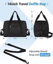 Small Gym Bag 14 inch, Mini Duffel Bag, Carry On Lightweight for Travel Sport, Small Duffle Bags Gym Bags for Men &Women - Black