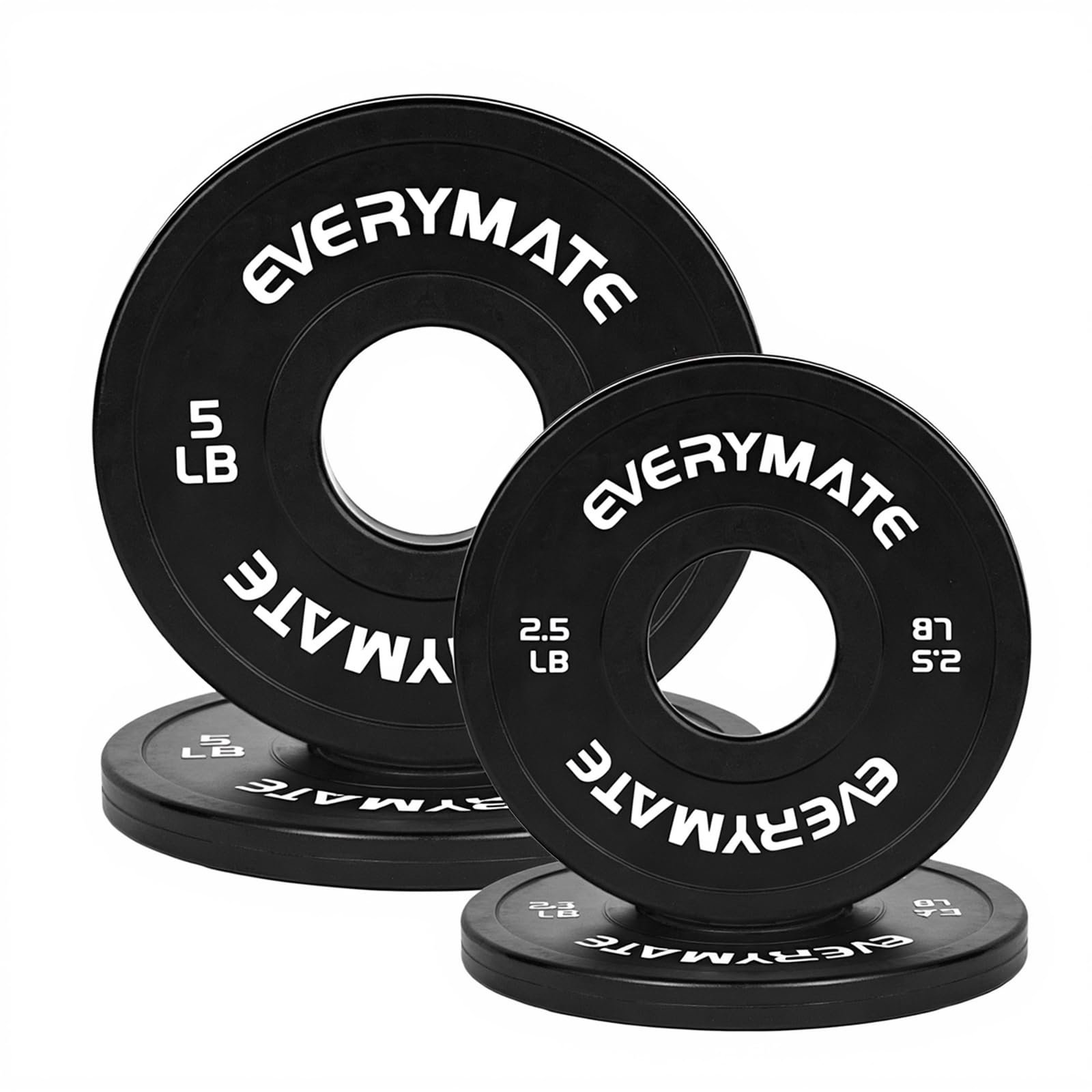 Black Change Weight Plates 1.25LB 2.5LB 5LB Set Fractional Olympic Bumper Plates for Cross Training Steel Insert Strength Training