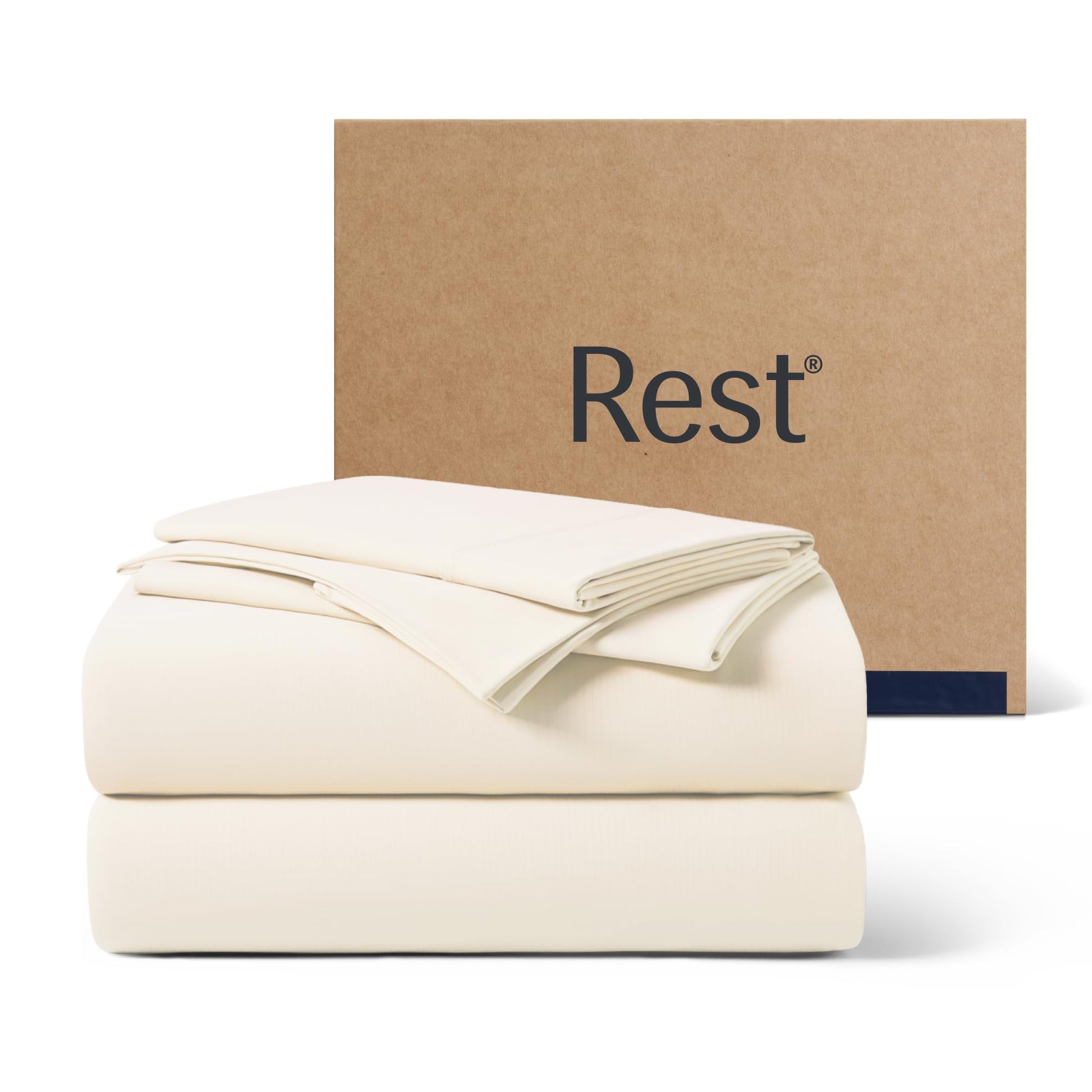 REST® Evercool®+ Cooling Sheet Set, King Size, Light Gray, Breathable Bed Sheets for Hot Sleeper and Night Sweats, with Pillowcases, with Ionic+ Self-Cleaning Silver Yarn for Sensitive Skin, 4PCS