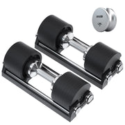 SNODE AD80 Drop Proof 80 lbs Adjustable Dumbbell Set -Adjustable Weights with Cast Iron Plates and Cradle, Knurled Handle, Fast Adjust, Compact Home Gym Equipment for Bench & Press