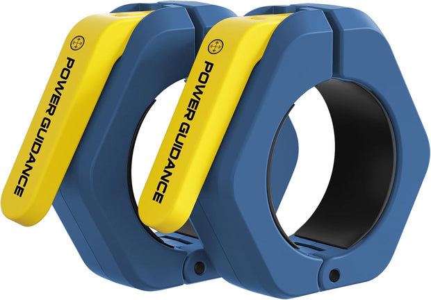 POWER GUIDANCE 2 inch Magnetic Barbell Collars, Quick Release Barbell Clamps for Olympic Lifts and Strength Training (Blue)