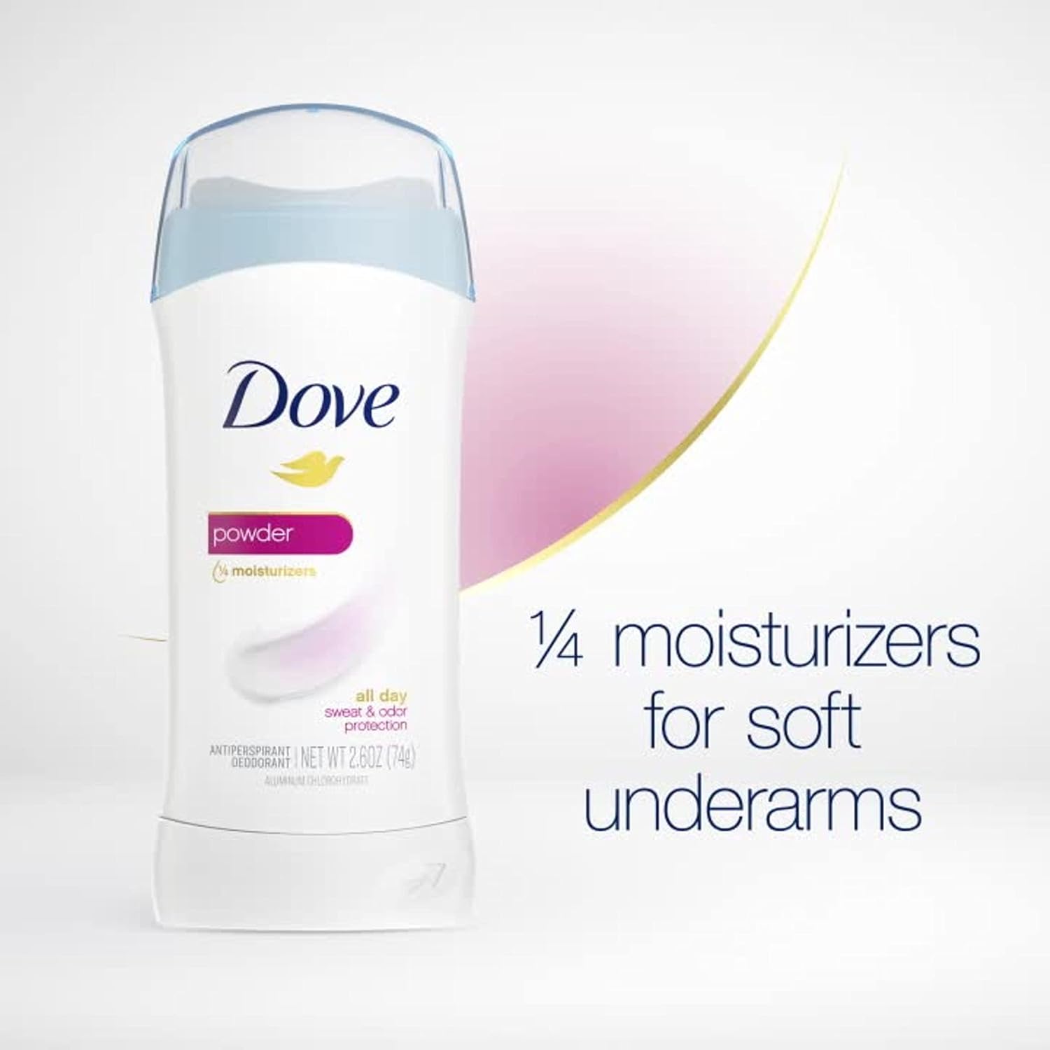 Dove Invisible Solid Antiperspirant Deodorant Stick for Women, Powder, For All Day Underarm Sweat & Odor Protection 2.6 oz 2 Count