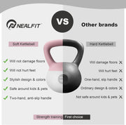 Soft Kettlebell 5LB/10LB/15LB/20LB/25LB, Kettlebells Set Soft Kettle Bell Anti-Slip Grip Weight for Home Gym Strength Training