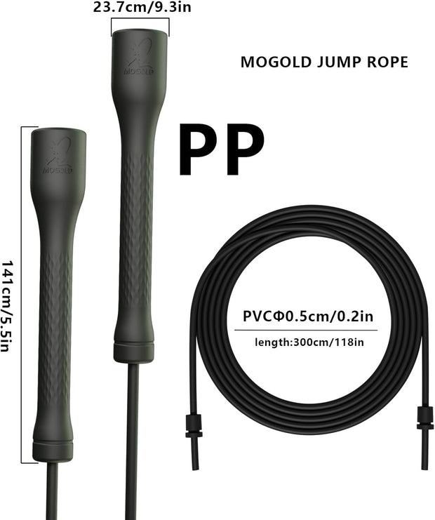 Workout Jump Rope,5mm PVC Jump Rope,Adjustable Length with Shatterproof Handles, Ideal for Beginners & Advanced Athletes, Fitness, Cardio & Boxing