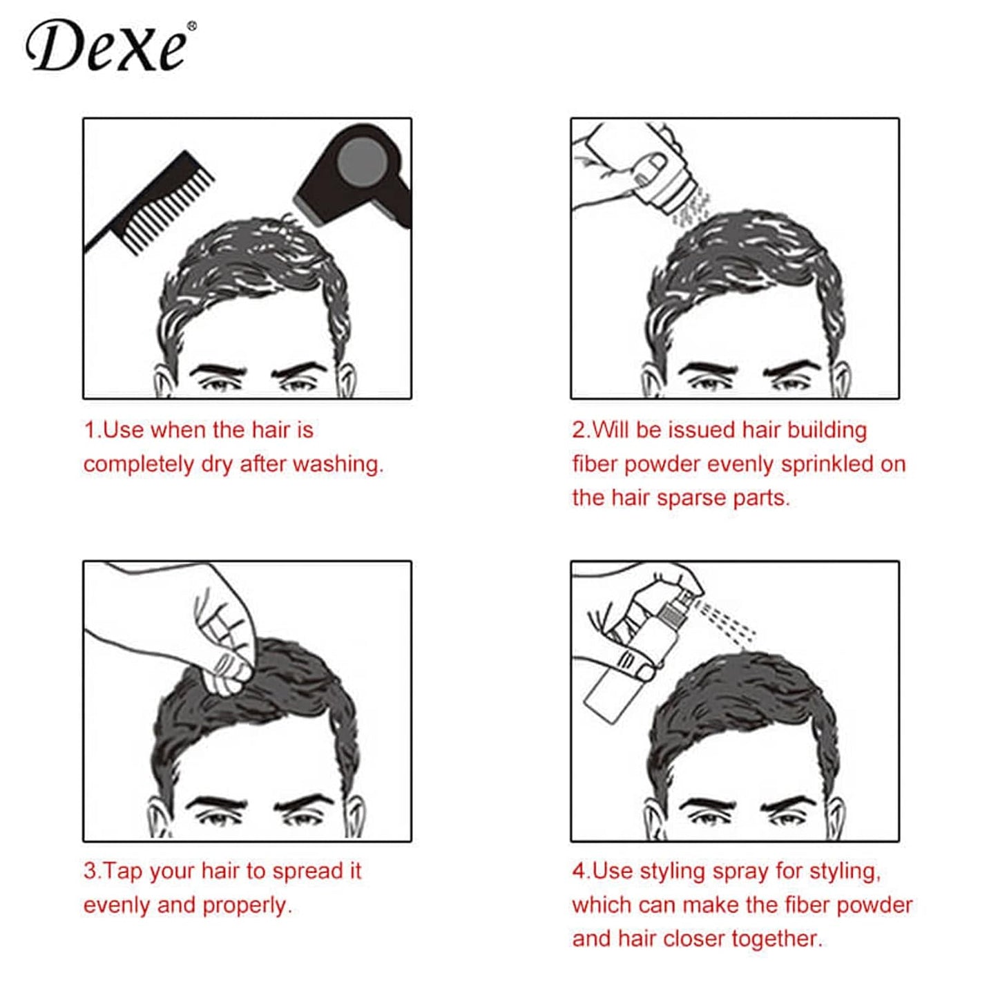 Dark Brown Colored Hair Building Fibers - Instantly Thicken Thinning Hair for Men and Women