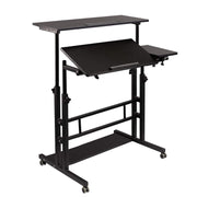 Hadulcet Stand Up/Adjustable Mobile Standing Laptop Desk - Rolling Computer Cart with Wheels & Charging Station, TV Tray, Small Drawing Desk