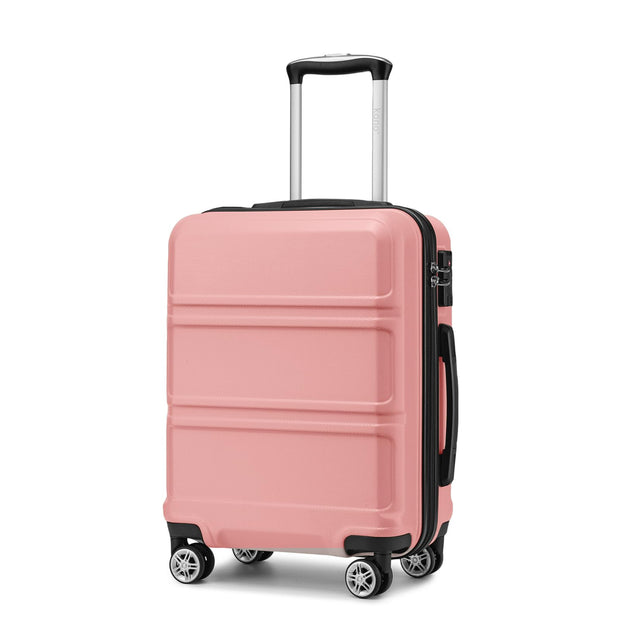 Kono 3 Piece Luggage Sets Expandable(only 28") Lightweight with Spinner Wheels TSA Lock Hardside Travel Rolling Suitcases 20in 24in 28in Carry on Pink