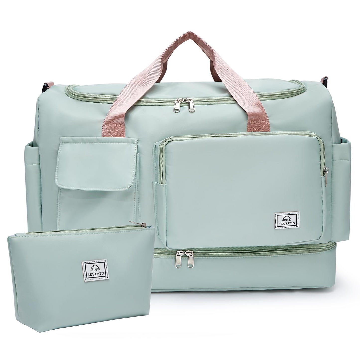 Small Gym Bag for Women, Travel Duffle Bag Carry On Weekender Bag with Shoe Compartment