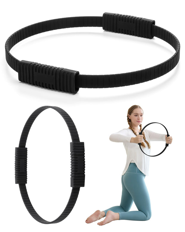 Pilates Ring, 13.5'' Silicone Magic Pilates Ring Fitness Circle, Lightweight & Durable Flexible Resistance Exercise Equipment for Toning Arms, Thighs/Legs, Core, Yoga & Physical Therapy