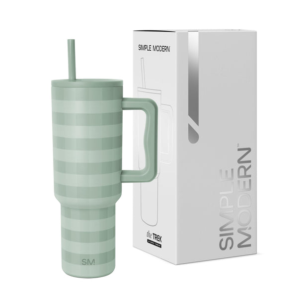 Simple Modern 40 oz Trek Tumbler with Handle and Straw Lid | Cup Holder Friendly Insulated Stainless Steel Travel Mug | Blue Dune