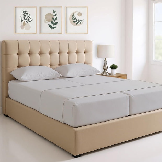 THREAD SPREAD 100% Egyptian Cotton King Size Sheets Set - Luxury 1500 Thread Count Egyptian Cotton Sheets King Size, Silky Soft, Cooling, Sateen Weave 17" Deep Pocket Bed Set - White