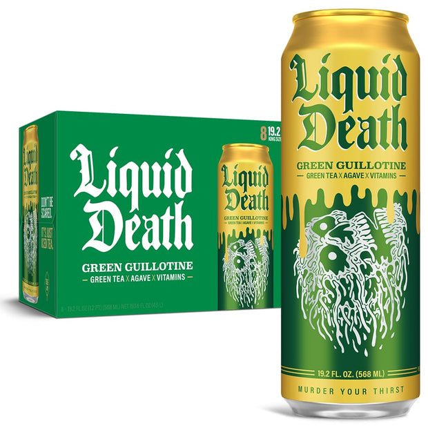 Liquid Death, Slaughter Berry Flavored Iced Tea, 8-Pack (19.2oz Cans), Raspberry Flavored Black Tea, Low Calorie, No Artificial Sweeteners, B12 & B6 Vitamins