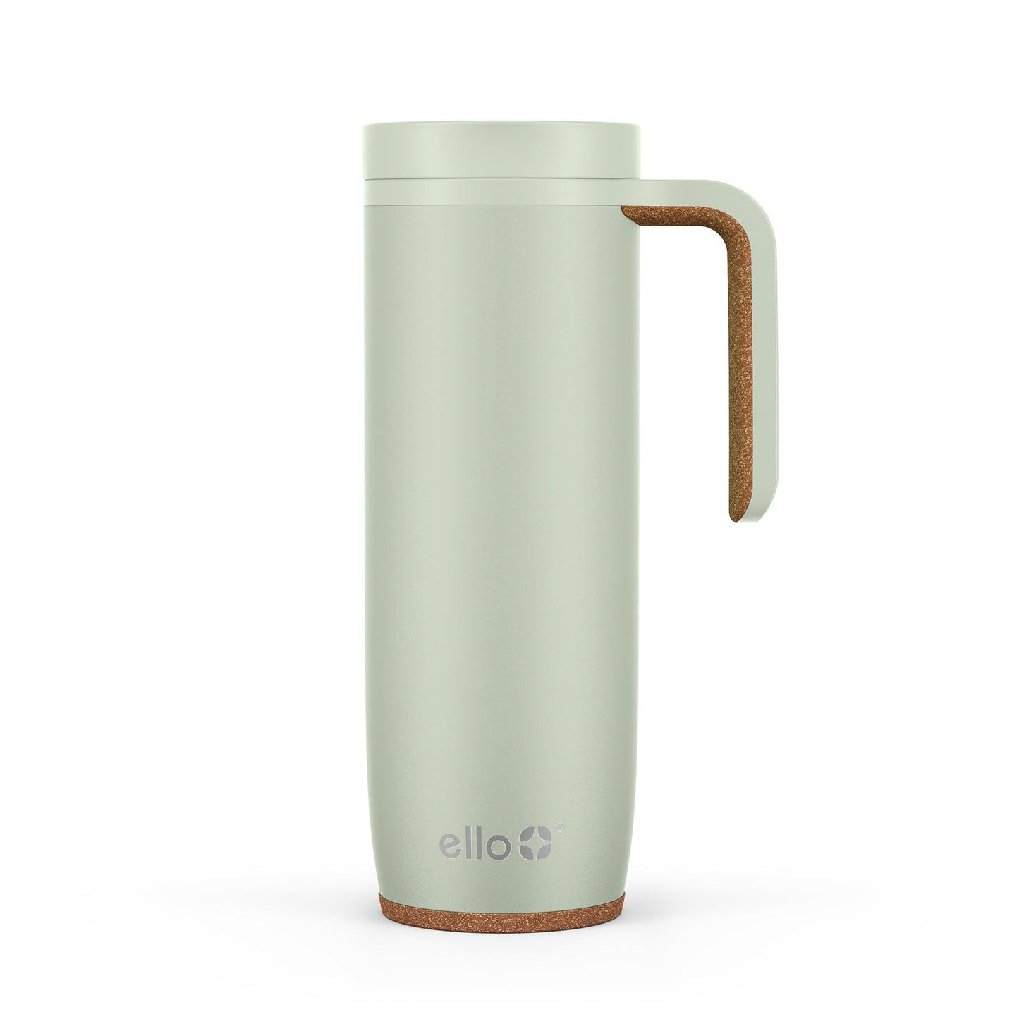 Ello Magnet 18oz Vacuum Insulated Stainless Steel Travel Mug with Side Handle and Leak-Proof Slider Lid and Built-in Coaster, Keeps Hot for 5 Hours