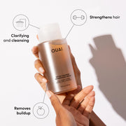 OUAI Travel Kit - Includes Travel Size Leave In Conditioner, Detox Shampoo, Fine to Medium Hair Mask, Scalp & Body Scrub (4 Count)