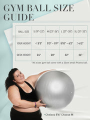 Yoga Ball for Exercise, Pilates Set, 4 Sizes Fitness Ball for Workout, Birthing, Pregnancy, Physical Therapy- Pump Included