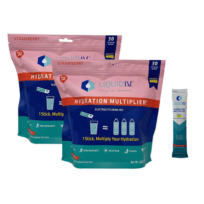 Liquid I.V. Hydration Multiplier, 30 Stick Packs, Strawberry (2 Pack)