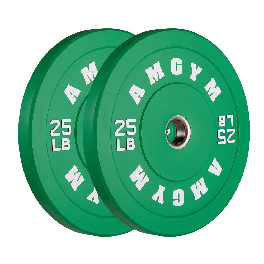 2 Inch Bumper Plates，10-500lbs，Barbell Rubber Olympic Weight Plates Set for Home Gym, Strength Training & Weight Lifting, Multiple Options Colors