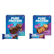 Pure Protein Bars, High Protein, Nutritious Snacks to Support Energy, Low Sugar, Gluten Free, Chewy Chocolate Chip, Pack of 36