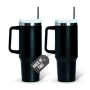 Leakproof, Eco-Friendly Tumbler Bottle – Multi-Use Protein Shaker, Smoothie Cup & Water Bottle – White Marble, Pink, Beige, Black (Pink, Pack Of 2)