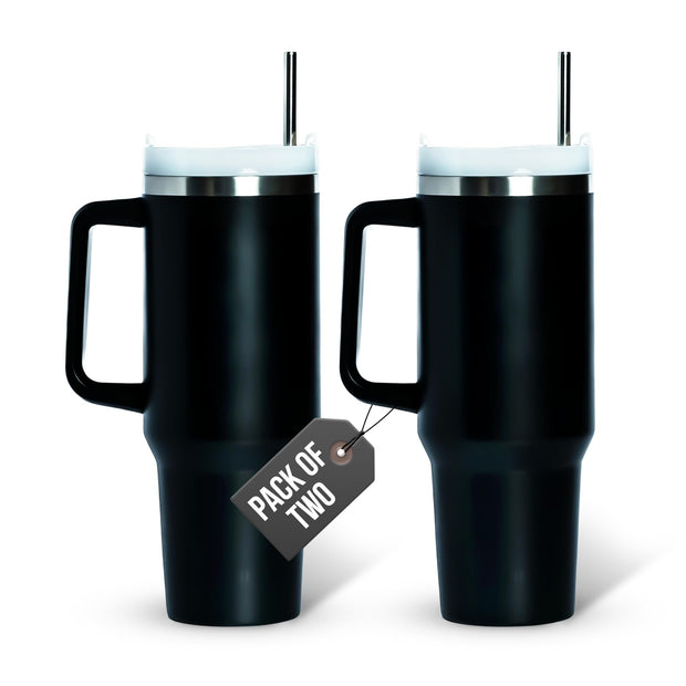 Leakproof, Eco-Friendly Tumbler Bottle – Multi-Use Protein Shaker, Smoothie Cup & Water Bottle – White Marble, Pink, Beige, Black (Pink, Pack Of 2)