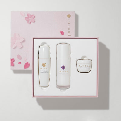 Tatcha Nourishing Care Set for Softer, Firmer-Looking Skin | Mini Silk Cream, Mini Camellia Cleansing Oil, and Full Size Silk Serum ($150 Value)