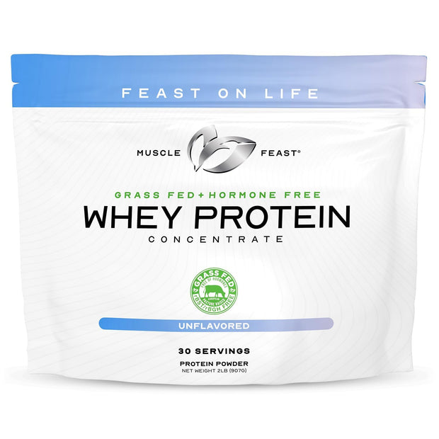 Muscle Feast Grass-Fed Whey Protein Concentrate Powder, All Natural, Hormone Free Pasture Raised Whey Protein Powder for Women & Men, Clean, Non-GMO & Gluten Free Whey Concentrate - Chocolate, 5lb