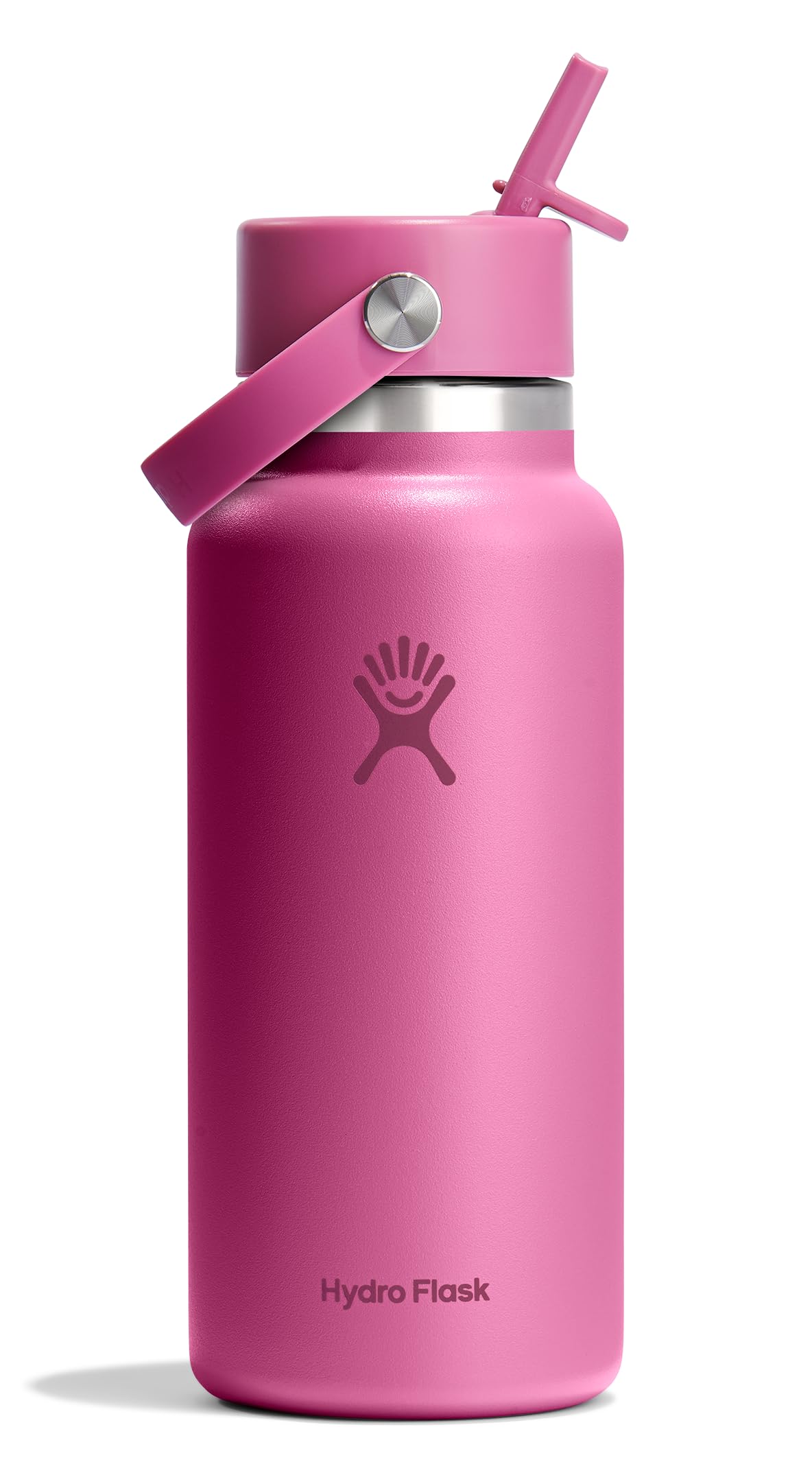 Hydro Flask 32 Oz Wide Flex Straw Cap Bottle - Insulated Stainless Steel - Wide Straw Lid, Non Spill, Leakproof in Jelly Pink