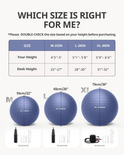 Trideer Yoga Ball – Anti-Burst Exercise Ball for Pregnancy, Office, Birthing, Stretching & Core Workout – Home Gym & Therapy