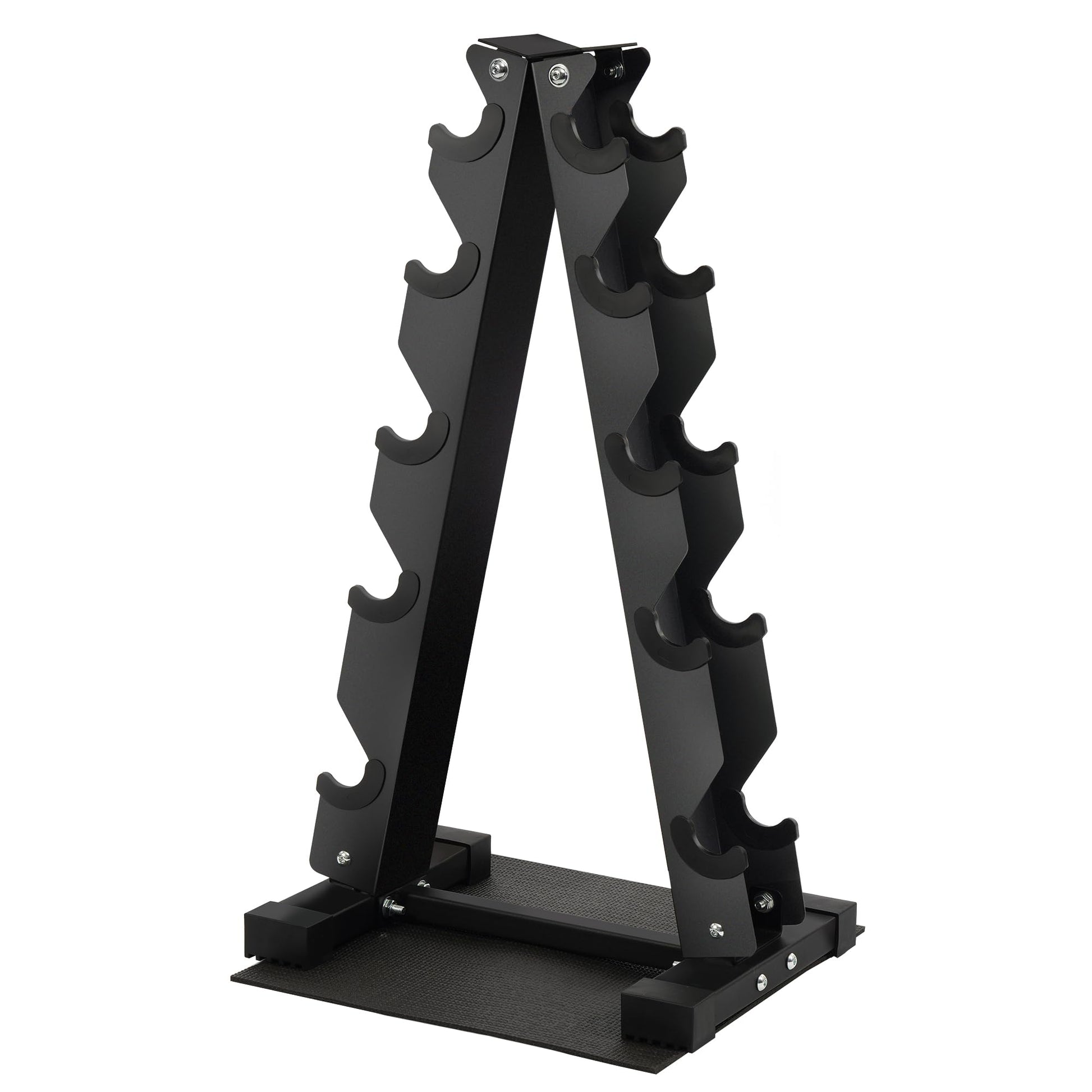 A-Frame Dumbbell Rack Stand Only with Anti-Slip Pads, Compact Weight Storage Rack for Home Gym, 4 Tier or 5 Tier A-Shape Rack Options