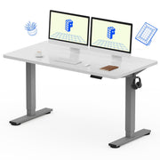 FLEXISPOT EN1 Whole-Piece Standing Desk, 48 x 24 Inches Height Adjustable Desk Stand up Desk Home Office Table for Computer Laptop (White Frame + Maple Desktop)