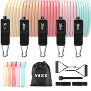 VEICK Resistance Bands, Exercise Bands, Workout Bands, Resistance Bands for Working Out with Handles for Men and Women, Exercising Bands for Fitness Weights Work Out at Home