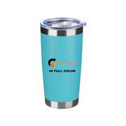 Personalized Custom Print in USA Tumbler 20oz Stainless Steel Double Wall Coffee Cup with Lid & Straw Insulated Tumbler with Colorful Text Logo Photo