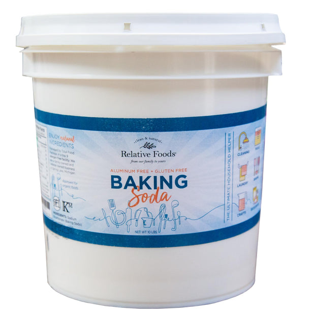 Relative Foods Baking Soda for Cooking, cleaning, & More - Gluten Free Sodium Bicarbonate Baking Mix w/No Preservatives - Pure Bulk Baking Soda for Baking (5, Pounds) Mined from the earth with nothing added.