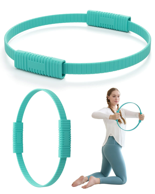 Pilates Ring, 13.5'' Silicone Magic Pilates Ring Fitness Circle, Lightweight & Durable Flexible Resistance Exercise Equipment for Toning Arms, Thighs/Legs, Core, Yoga & Physical Therapy