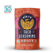 Siete Mild Taco Seasoning Mix | Gluten Free | Vegan | Paleo | Preservative Free | Whole 30 Approved (1 Packet)