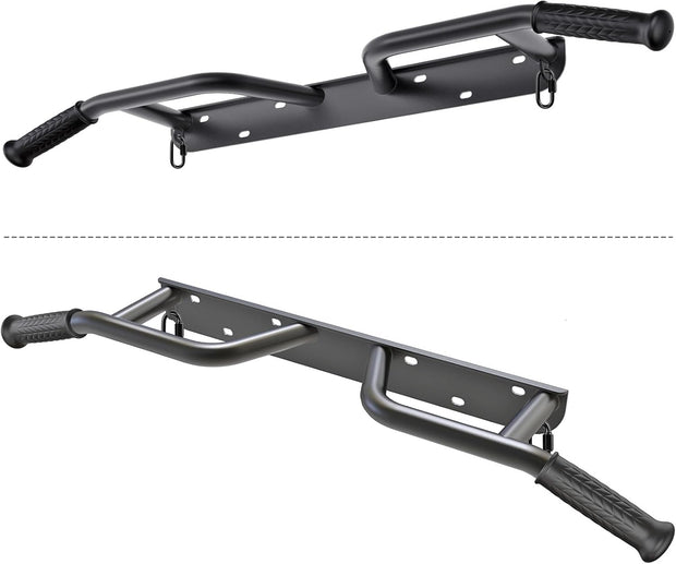 SELEWARE Heavy Duty Wall Mounted Doorway Pull Up Bar Fully Welded Multifunctional Chin Up Bar with Resistance Band Hooks & Ball Finger Training, 500LB Capacity Support Beam or Joist Mount