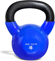 Yes4All 5-100 LB Kettlebells Vinyl Coated Cast Iron for Dumbbell Weights Exercises, Gym, Fitness, Full Body Workout Equipment Push up, Grip and Strength Training