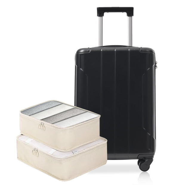 Merax Luggage Sets 3-Piece Hardshell with Spinner Wheels Lightweight Suitcase with Corner Guards (Green, 20/24/28)