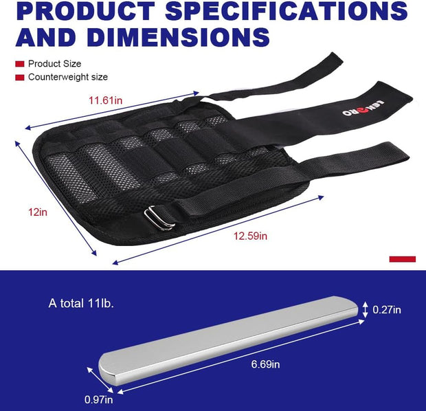 Wrist Arm Weights, Adjustable Wrist Weights, Removable Wrist Ankle Weights for Men Women, for Fitness, Walking, Jogging, Workout, Running, 1Pair 2 Pack