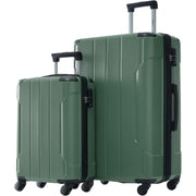 Merax Luggage Sets 3-Piece Hardshell with Spinner Wheels Lightweight Suitcase with Corner Guards (Green, 20/24/28)