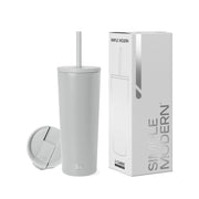 Simple Modern Insulated Tumbler with Lid and Straw | Iced Coffee Cup Reusable Stainless Steel Water Bottle Travel Mug | Gifts for Women Men Her Him | Classic Collection | 24oz | Midnight Black