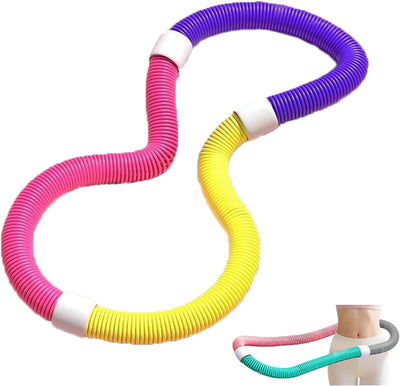 Weighted Soft Hula Circle for Adults, Foldable Fitness Hoop, Portable Slimming Exercise Equipment with No Waist Damage Spring Design for Home and Travel