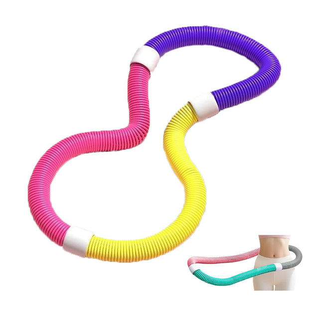 Weighted Soft Hula Circle for Adults, Foldable Fitness Hoop, Portable Slimming Exercise Equipment with No Waist Damage Spring Design for Home and Travel