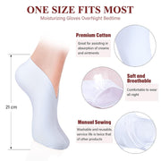 5 Pairs Moisturizing Socks Overnight Spa Socks for Dry Feet, Moisture Enhancing Socks, Cosmetic Moisturizing Socks for Women and Men, White