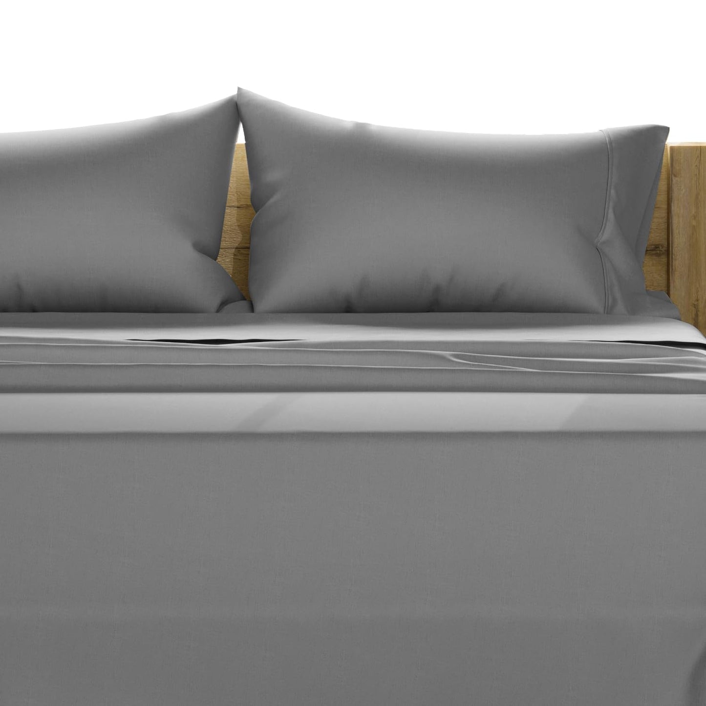 TEXAS LINEN CO. 100% Egyptian Cotton Sheets King Size Set - 1200 Thread Count Egyptian Cotton Luxury Sheets King Size, 17" Deep Pocket, Soft, Cooling Sateen Weave Hotel Quality Bedding Set - White